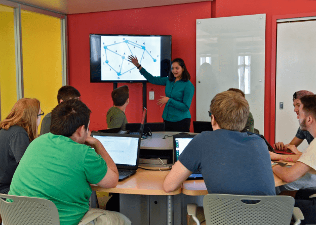 Engaged Students watching instructor teach.