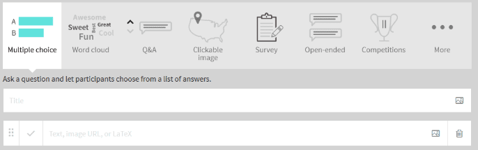 Poll Everywhere Question Types